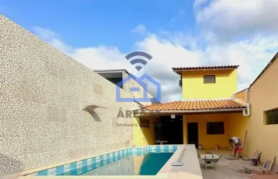 Sobrado com piscina para locação no bairro jardim tarumãs em caraguatatuba, sp - 3 dormitórios, sen