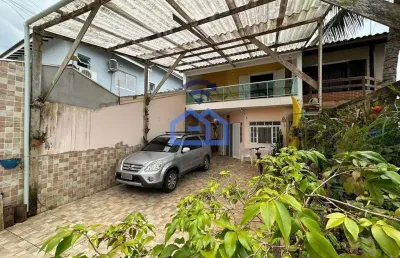 Sobrado à venda no bairro massaguaçu em caraguatatuba, sp - 3 suítes, sala, cozinha, lavabo + edícu