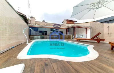 Casa com piscina à venda no bairro do sumaré em caraguatatuba, sp - 142m², com 3 dormitórios, sendo