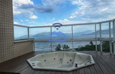 Cobertura frente-mar à venda no bairro do indaiá em caraguatatuba, sp - luxo, conforto e uma vista