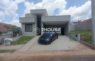 Casa de luxo em condomínio no residencial santorini club, 3 quartos, 3 suítes, 2 salas, 5 banheiros, 4 vagas de garagem, 199,69m². venda em paulínia-sp.
