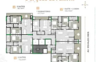 Apartamento de alto padrão com 2dormitórios 2suítes