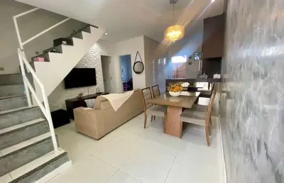 Casa em condomínio fechado com 3 quartos à venda na rua sucupió, abrantes, camaçari, 98 m2 por r$ 410.000
