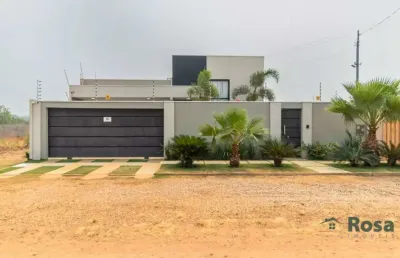 Casa térrea porteira fechada com 3 quarto(s), sendo 2 suítes e piscina, próximo ao centro de chapada dos guimarães. - ca6836