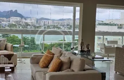 Cobertura linear  à venda de altíssimo padrão! 4 suítes !  barra da tijuca - riviera da lagoa!vista deslumbrante para lagoa!