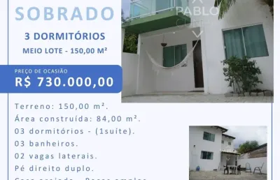 Oportunidade - sobrado com quintal - 3 dormitórios  - são francisco de assis - camboriú