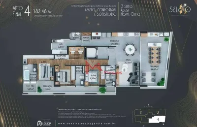 Apartamento com 3 dormitórios à venda, 182 m² por r$ 2.148.146,17 - canto do forte - praia grande/sp