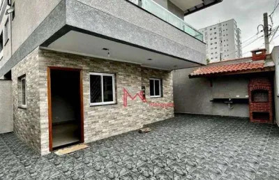 Sobrado individual com 2 dormitórios, sendo 2 suítes à venda, 127 m² por r$ 595.000 - aviação - praia grande/sp
