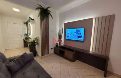 Apartamento com 2 dormitórios, com sacada vista mar  à venda, 65 m² por r$ 320.000 - tupi - praia grande/sp