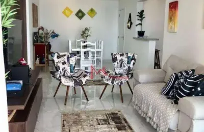 Apartamento com 3 dormitórios, sendo 3 suítes e todos os cômodos com vista mar à venda, 132 m² por r$ 1.210.000 - tupi - praia grande/sp