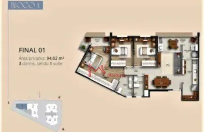 Apartamento com 3 dormitórios, sendo 1 suíteà venda, 94 m² por r$ 1.039.500 - gonzaga - santos/sp