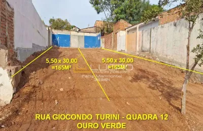 Terreno para venda com 165 m² em jardim ouro verde, bauru - sp