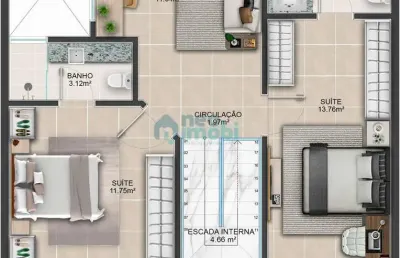 Apartamento 3 dormitórios, 1 suíte, 91,99m², coqueiros- florianópolis