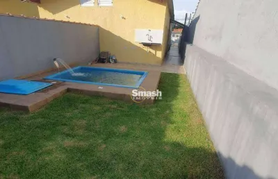 Linda casa de praia com 2 dormitórios à venda, 160 m² - bopiranga - itanhaém/sp