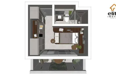 Studio com 1 dormitório à venda, 13 m² por r$ 234.998,40 - bigorrilho - curitiba/pr