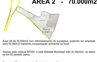 Área à venda, 70000 m² por r$ 3.577.700,00 - moinho - campo limpo paulista/sp