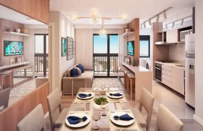 Apartamento moderno à venda na cidade industrial: 1 quarto, 1 sala, 1 banheiro e 1 vaga de garagem - 44,08 m².