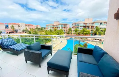 Apartamento duplex 3 quartos no  porto das dunas - porteira fechada