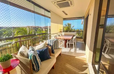 Apartamento vista mar  com 4 quartos no porto das dunas - porteira fechada