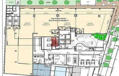 Locação- sala térrea de esquina 158m² | fachada em vidro