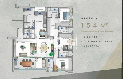 Apartamento com 3 dormitórios à venda, 153 m² por r$ 1.330.000,00 - jardim olhos d'água - ribeirão preto/sp