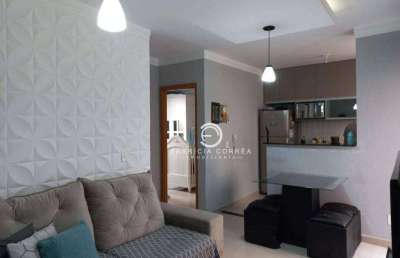 Apartamento com 2 dormitórios à venda, 54 m² por r$ 225.000,00 - parque senhor do bonfim - taubaté/sp