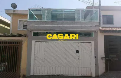 Sobrado com 3 dormitórios à venda, 200 m² - vila scarpelli - santo andré/sp