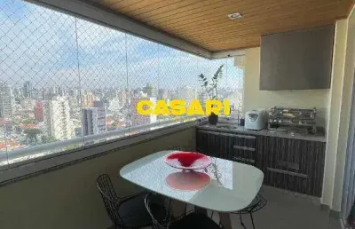 Apartamento 3 suítes mobiliado – 128 m² centro, santo andré/sp