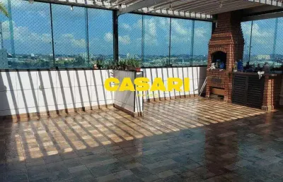 Cobertura à venda com 3 dormitórios, planejados e área gourmet – 160 m² rudge ramos - são bernardo do campo/sp