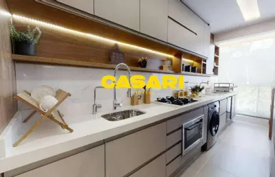 Apartamento à venda, 3 quartos, 1 suíte, 2 vagas, vila assunção - santo andré/sp