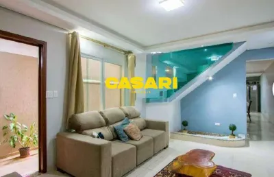 Sobrado com 3 dormitórios à venda, 247 m² - parque marajoara - santo andré/sp