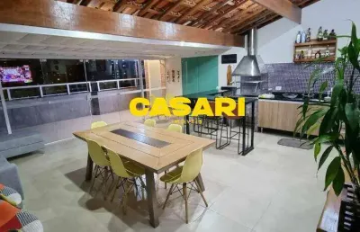 Cobertura com 3 dormitórios à venda, 145 m² - vila valparaíso - santo andré/sp