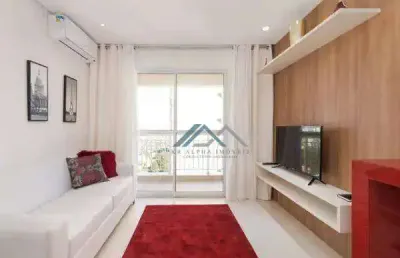 Apartamento mobiliado com 1 dormitório, 50 m² - venda por r$ 680.000 ou aluguel por r$ 4.999/mês - edifício hit - barueri/sp
