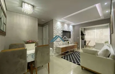 Apartamento mobiliado com 2 dormitórios, sendo 1 suíte à venda, 64 m² por r$ 565.000 - varandas aldeinha - barueri/sp