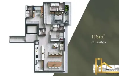Apartamento com 3 quartos à venda na Alameda Washington, 879, Alphagran Alphaville, Barueri