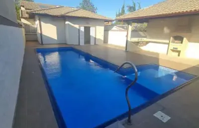 Casa nova térrea no bairro jd dos pinheiros em atibaia sp.  são 4 suítes, sala vários ambientes,  mezanino, cozinha planejada,  área gourmet,  piscina
