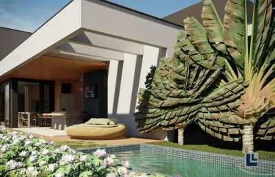 Linda casa nova para venda na vila do golf, cond. terras de florença, 4 suites, home, gourmet e piscina em 263 m2 construidos