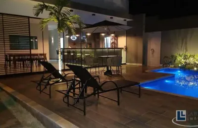 Maravilhosa casa alto padrão para venda no condominio morada da fronteira em rifaina-sp, 4 suites, gourmet e piscina em 220 m2 construidos