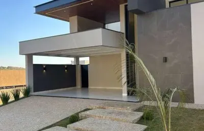 Maravilhosa casa nova para venda no charmoso cond. reserva santa luisa, 3 suites 1 master, escritorio, gourmet e piscina em 503 m2 total, lazer no con