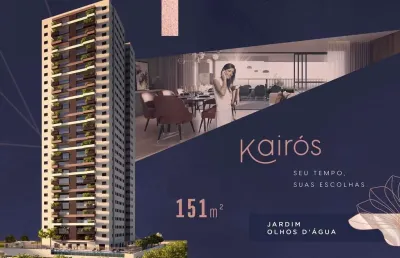 Oportunidade. apartamento novo alto padrão para venda no olhos dágua, condomínio kairos, 3 suítes, varanda gourmet, 151 m2 e lazer completo
