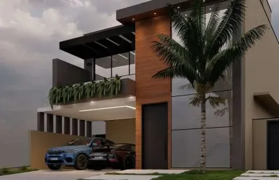 Lindo sobrado novo alto padrão para venda na vila do golf, cond. terras de florença, 4 suites, piscina e gourmet em 261 m2 construidos, lazer completo