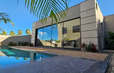 Maravilhoso sobrado novo alto padrão para venda no charmoso condominio alphaville em bonfim paulista, 4 suites, gourmet e piscina em 420 m2 de area co