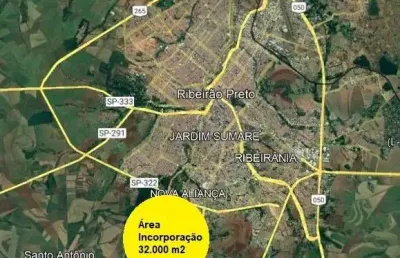 Excelente area para incorporação na zona sul de ribeirão preto, localização nobre, vizinha de condominios de alto padrão de casas, area com 32.000 m2