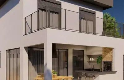Linda casa nova alto padrão para venda na vila do golfe, cond quinta dos ventos, 3 suites, varanda gourmet e piscina com hidromassagem, em 360m² de ar