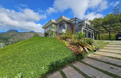 Casa em condomínio para venda em teresópolis, parque do imbui, 4 dormitórios, 3 suítes, 4 banheiros, 3 vagas