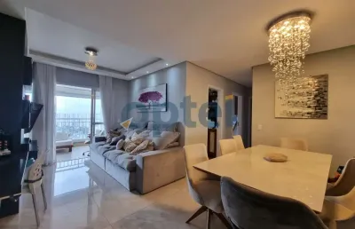 Apartamento mobiliado 95m2 3 dormitórios, sendo 1 suíte, varanda gourmet, 2 vagas no condomínio clube family garden na chácara inglesa