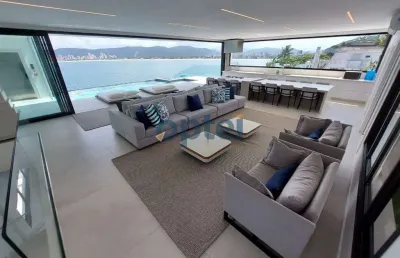 Mansão frente  para o mar ,1000 m², 06 dormitórios  com 06 suites,  piscina borda infinita- peninsula guaruja
