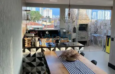 Cobertura mobiliada porteira fechada vila scarpelli em santo andré