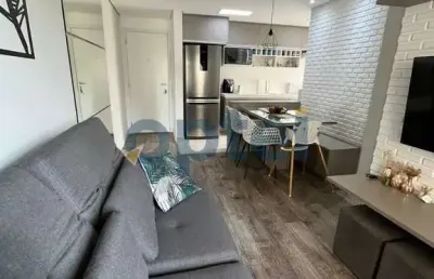 Apartamento mobiliado, porteira fechada 51m2, 2 dormitórios, 1 vaga, lazer completo no residencial viena - vila caminho do mar