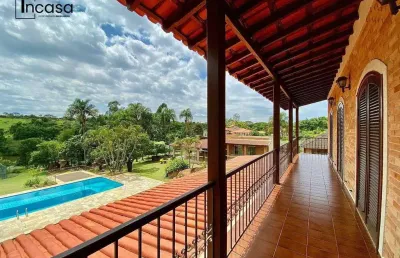 Chácara com lago privativo, 10.000m² de terreno e uma casa magnífica no colinas do mosteiro de itaici, indaiatuba-sp